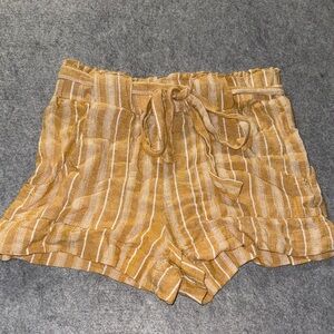 Indigo Rein High Waist Tan Striped Shorts